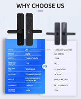 Serrure Intelligente MZD de Haute Qualité pour Appartement, Poignée de Porte en Aluminium, Cylindre Intelligent Tuya