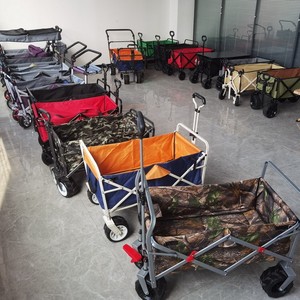 Chariot de camping pliable grande capacité 120x80x60cm, roues tout-terrain, poignée réglable, pour le shopping et les activités de plein air - Product Image 3