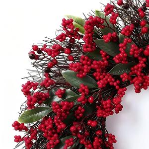 Guirlande de Noël artificielle pour l'extérieur, la maison et le jardin, avec baies, pour la décoration de Noël et des fêtes, couronnes d'hiver, plantes - Product Image 5