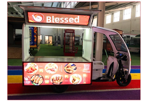 Stainless Steel <b>Electric</b> 3-Wheel Food Trike Outdoor Roaming Fast Food Mobile Custom Catering Stall - Product Image 2