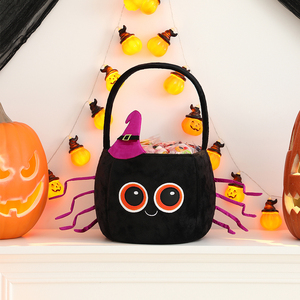 En gros Personnalisé Mignon Halloween Soyeux <span class=keywords><strong>Araignée</strong></span> Trick Or Treat Panier Noir Halloween Bonbons Paniers - Product Image 2