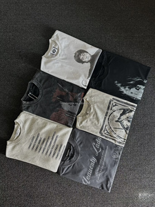 Ingrosso da uomo estate nuova t-shirt ricamata a maniche corte in cotone mercerizzato moda giovanile tutto fiammifero tessuto a maglia oversize - Product Image 3