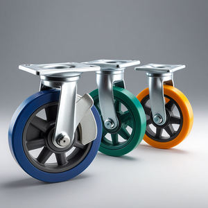Master-Series Wear-Resistant Pu Workbench Casters Set Of 4 Pcs With Total Locking Brake And Quick-Install Kit For Workshop <b>Racks</b> - Product Image 3
