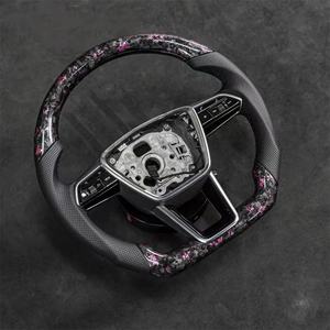 Volante Sportivo in Fibra di Carbonio Completo di Pelle, Produzione di Fabbrica, Compatibile con <span class=keywords><strong>Audi</strong></span> A8, <span class=keywords><strong>A1</strong></span>, Q5, Inclusi TT e A7 <span class=keywords><strong>Sportback</strong></span> - Product Image 1