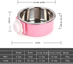 Atacado barato multiforma removível de pendurar, 2 em 1 tigela de plástico e aço inoxidável caranguejo cão tigela de água alimentar tigelas - Product Image 6