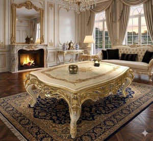 Classic Teakwood Antique Coffee <b>Table</b> Handcrafted Solid Wood Centre <b>Table</b> for Living Room Decor - Product Image 2