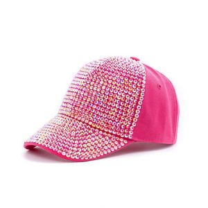Gorra de Béisbol con Pedrería Brillante al por Mayor para Mujer, Gorra Rosa con Pedrería, Gorras de Béisbol Personalizadas para Mujer - Product Image 1