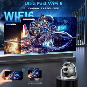 Projecteur LCD LED de poche JY360 à courte focale, 160 lumens ANSI, 720p natif, 4K max, Android 13 intégré, 3D, projecteur portable pour la maison - Product Image 5