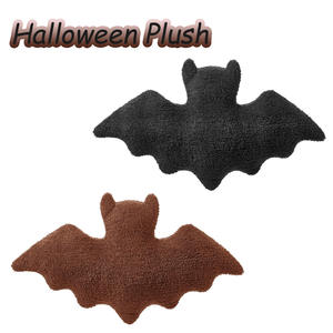 Venta al por mayor Festival de Halloween negro blanco rosa murciélago forma cojín almohada Ultra suave felpa decoración del hogar almohadas de juguete - Product Image 6
