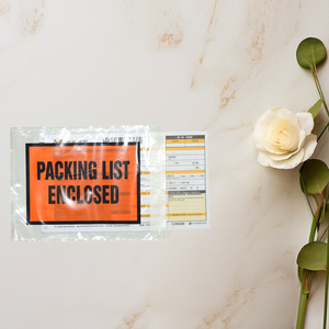 Custom Waterproof Adhesive Backed Invoice Bag High Transparent PE Back Glue Pouch Wholesale Self Adhesive Packing List Pouch - Product Image 1