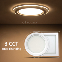COYOLED Panel de luz de vidrio brillante Panel de luz LED Cuadrados Panel de luz LED de vidrio redondo para el hogar interior