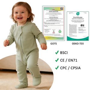 Combinaison en coton tricoté pour bébé garçon, vêtements de printemps, pyjama à pieds pour nourrisson, body pour bébé, pyjama côtelé - Product Image 2