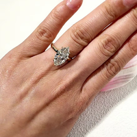 Bague de mariage pour femme en diamant de forme œil de cheval irrégulier personnalisé, cultivé en laboratoire, certifié IGI 18K, style européen et américain