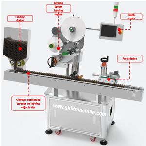 Skilt 1998 nhà sản xuất tự động ống máy dán nhãn kim loại & Ống ThủY Tinh Nhãn Applicator với Feeder máy in - Product Image 3