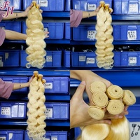 FH 613 Blonde 40 pouces Remy Brésilien Extension de Cheveux Humains Raides 613 Vierge Paquet de Tissage de Cheveux Humains Bruts