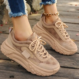 Baskets blanches polyvalentes pour femmes grandes tailles, style printemps, avec strass, broderies florales et lacets, pour le skate, vente en gros - Product Image 3