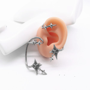 yunnique Fashion <b>Cuff</b> <b>Earrings</b> Star Shape Tibetan Silver Stainless Steel Party Unisex Single Ear Clip GZYE-EC1828 - Product Image 5