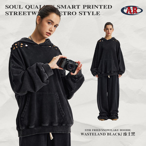 ARTIE 2025 Otoño/Invierno colección hombres marca de moda Retro 400G corte desgastado sudadera mujeres sudaderas con capucha - Product Image 4