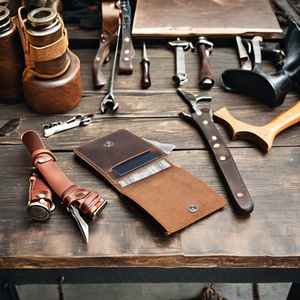 Portefeuille court et fin en cuir vintage, anti-vol RFID, avec doublure en coton, grande capacité, emplacements pour cartes et fenêtre d'identification - Product Image 6