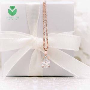 Collar con forma de pera y diamante blanco de 18k, joyería - Product Image 4