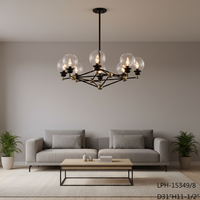 Lustre vintage moderne OEM ODM avec abat-jour en acier noir pour ampoule E26 Edison, idéal pour le salon