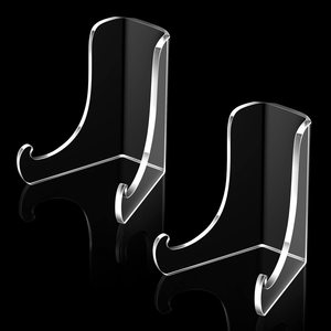 2 pièces Supports pour plaques en acrylique Chevalets en acrylique transparent pour présentoir <span class=keywords><strong>de</strong></span> cartes Photos <span class=keywords><strong>Livre</strong></span> Image <span class=keywords><strong>Support</strong></span> <span class=keywords><strong>de</strong></span> table - Product Image 1