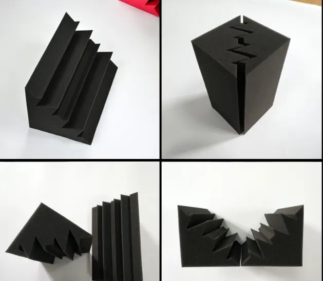 Акустическая пена, черная басовая ловушка, звукоизоляционная пена 12*12*48 см