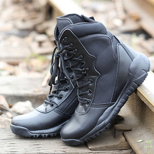 Zd-Ashuai Bottes de combat en cuir noir pour hommes, légères, en caoutchouc/EVA, pour l'hiver - Product Image 3