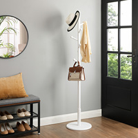 Porte-manteau d'entrée moderne VASAGLE avec 7 crochets arrondis, support à vêtements en bois massif autoportant pour vêtements, chapeaux, sacs à main, utilisation en garde-robe