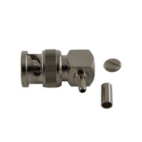 Connecteur coaxial RF BNC mâle 75 ohms à angle droit à sertir pour câble RG179