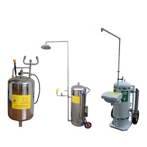 Station de douche oculaire moderne portable standard ANSI CE en acier inoxydable 316 avec réservoir sous pression 160L douche oculaire <span class=keywords><strong>mobile</strong></span> d'urgence - Product Image 4