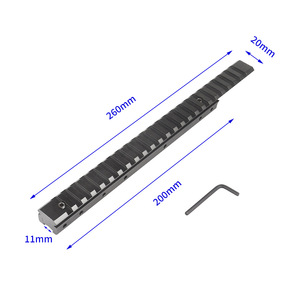 Accessoire de tir tactique multi-emplacements en alliage d'aluminium usiné CNC, léger, noir mat, durable, longueur 260 mm, 11 mm-20 mm - Product Image 6
