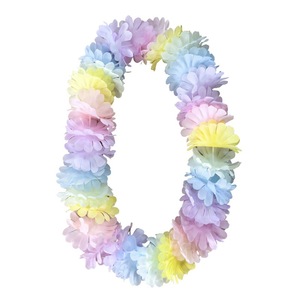 Macaron-Colored <b>Flower</b> <b>Garland</b> Hawaiian Hula Costume Accessory & Bonfire Party Decoration Prop - Product Image 2