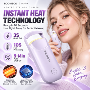 Recourbe-cils chauffant à chaleur instantanée, préchauffage rapide en 10 secondes, contrôle intelligent de la température, outil de maquillage portable - Product Image 2