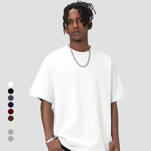 T-shirts pour hommes en coton 100% uni, personnalisables avec logo, 300 g, impression DTG, coupe ample, épaules tombantes - Product Image 1