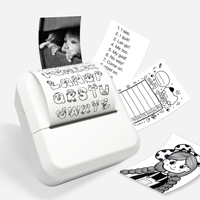 Mini Portable USB 58mm Label Printer Home Business Gift No Ink DIY Smart Printer Compatible Android IOS