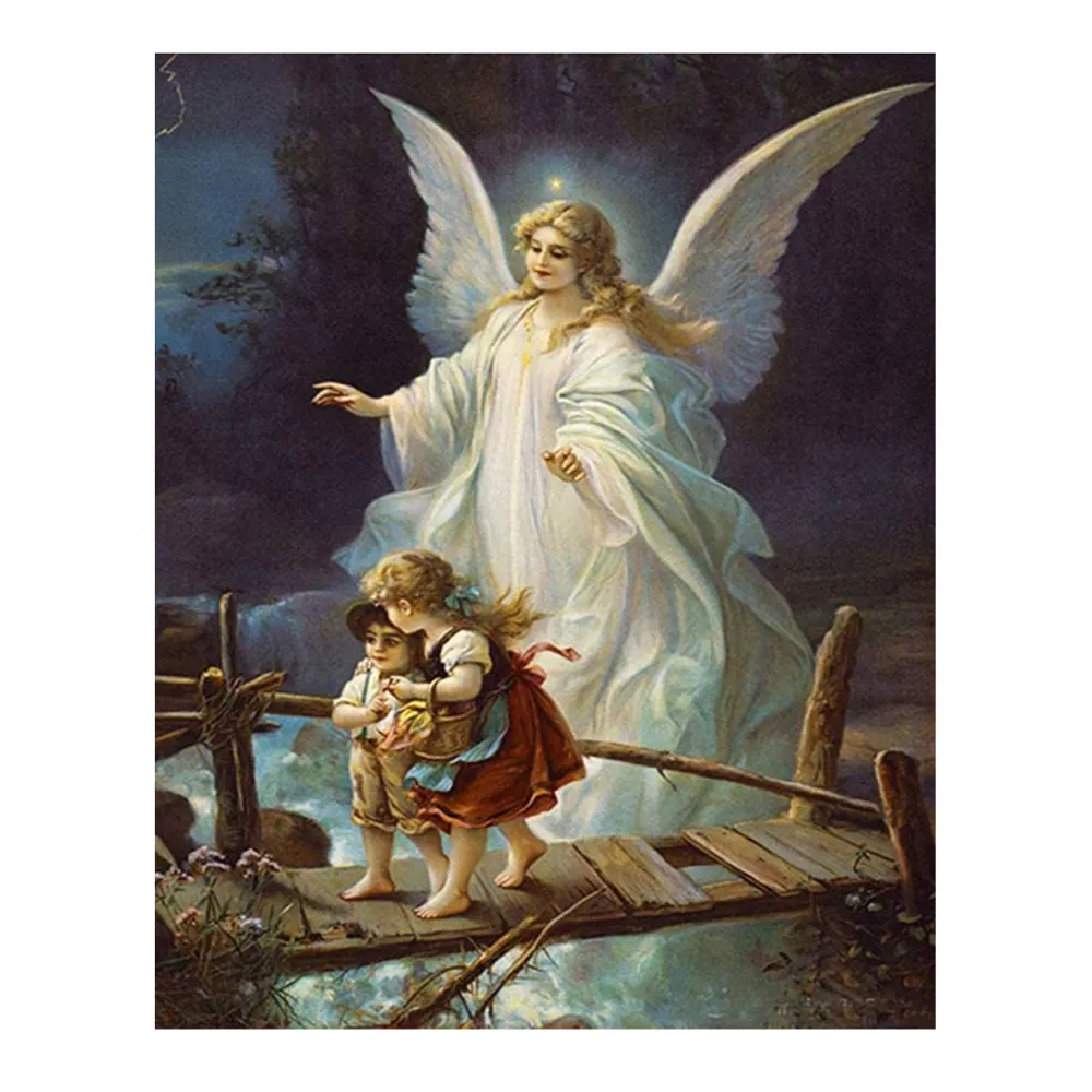 Caring Angel Escorted The Children 5d Diy Full Drill Diamond Painting Bedroom Wall Decorations Diamond Embroidery Art Crafts