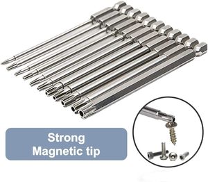 11 Uds. Vástago hexagonal de 1/4 pulgadas, longitud de 4 pulgadas, juego de destornilladores de cabeza de seguridad Torx hexagonal de acero S2, brocas - Product Image 4