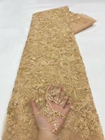 NI.AI 2026 Nouveau Tissu en Dentelle de Tulle Perlé à la Main et Brodé de Paillettes, Maille de Luxe Premium pour Robes de Mariage et de Soirée Africaines Asoebi