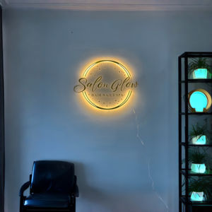 Enseigne publicitaire intérieure et extérieure, enseigne de magasin, or, acrylique 3D, lumière LED néon, logo mural personnalisé, enseigne de magasin rétroéclairée pour la décoration - Product Image 6