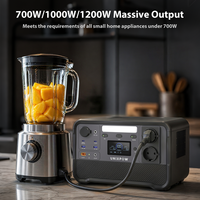 Onduleur à onde sinusoïdale pure d'usine OEM 700W 1000W 1200W avec WiFi et Bluetooth 50Hz/60Hz 110V/220V, station d'alimentation portable pour le camping