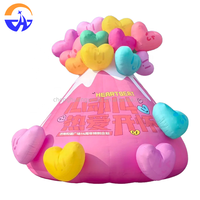 Décoration gonflable personnalisée en forme de cœur volcanique lumineux et coloré, grand modèle Chenghuang pour centres commerciaux et espaces extérieurs