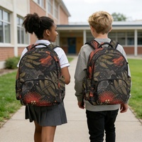 Sac à dos pour ordinateur portable à plusieurs poches de 17 pouces avec imprimé paysage volcanique hawaïen, idéal pour l'école, le bureau et les voyages
