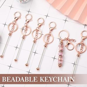 Reliable Ship Beadable Keychain Bars Bulk Beaded Metal Keyring for Jewelry Making Crafts Personalized Birthday Gifts Fast Ship - Product Image 4