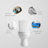 Luxe Moderne Sanitaire Inodoro Siphonic Salle De Bains Wc Deux Pièces Toilette Wc S-trap Eau Placard Salle De Bains Cuvette De Toilette