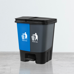 Waste Classification Plastic Dustbin Dry and Wet Separation 2 in 1 Dustbin <strong>with</strong> Pedal <strong>Two</strong> <strong>Compartment</strong> Trash <strong>Bin</strong> - Product Image 4
