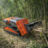 Petit broyeur forestier télécommandé hybride avec moteur Euro 5 EPA, pompe, engrenage, roulement et surveillance à distance pour les exploitations agricoles
