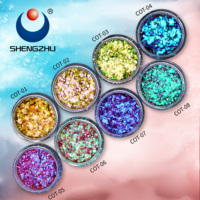 Paillettes cosmétiques duo-chromes effet caméléon COT Series pour fard à paupières et visage, paillettes transparentes