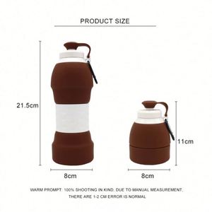 Bouteille d'eau en silicone pliable portable réutilisable avec logo privé promotionnel personnalisé pour le sport, la gym, le camping, la randonnée - Product Image 3