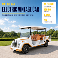 Voiture de tourisme classique vintage pour itinéraires panoramiques en plein air, voiture électrique rétro pour visites historiques de la ville
